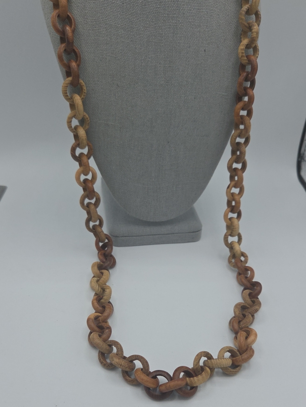 5 for $25! Wooden Link Necklace - Brown Tones